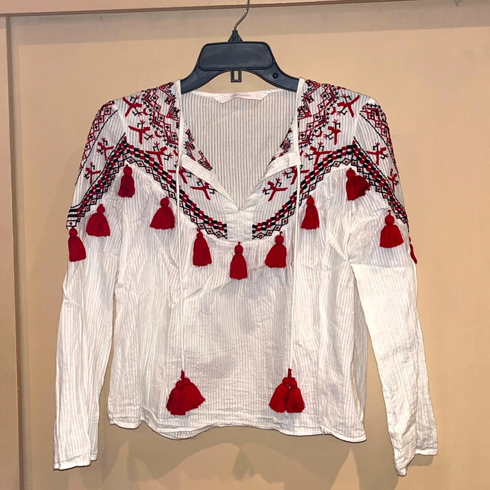 Zara boho styled top size small trafaluc collection line